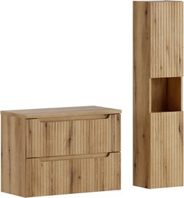 Kúpeľňová zostava Nova s doskou a skrinkami 80 cm dub coast evoke