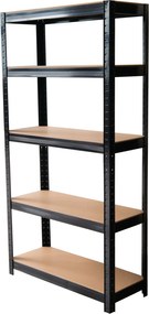 Regál Racks, kovový, MDF, 5 políc, antracit (1800 x 900 x 400 mm)
