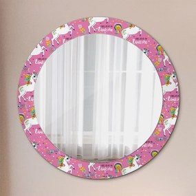 Okrúhle dekoračné zrkadlo s motívom Kúzelný jednorožec fi 70 cm