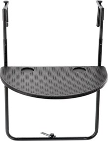 CH Závesný skladací balkónový stolík Lina - čierny