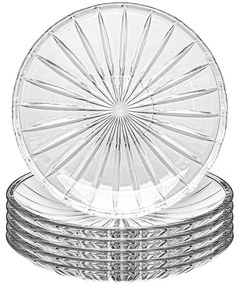 Altom Sada plytkých sklenených talířů Venus 25 cm, 6 ks