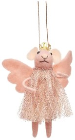 Textilná ručne vyrobená vianočná ozdoba 13 cm Pink Princess Fairy Mouse – Sass &amp; Belle