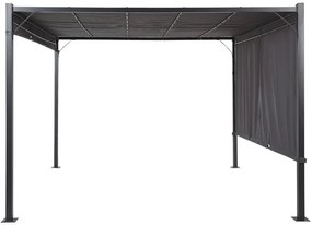 Zahradní pergola s LED solárním osvětlením BestBerg BBGG-51 / 300 x 400 x 215 cm / šedá