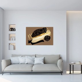 Obraz - Abstrakcia golden brown N⁰3 (90x60 cm)