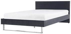 Zamatová posteľ 180 x 200 cm sivá BELLOU Beliani