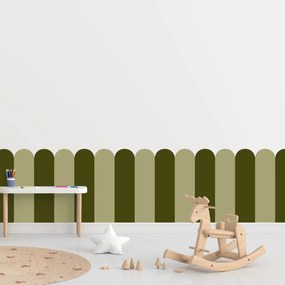 PIPPER. Textilná samolepiaca tapeta - Oblúk - Khaki farba Farba: Kombinácia, Veľkosť: 60 cm