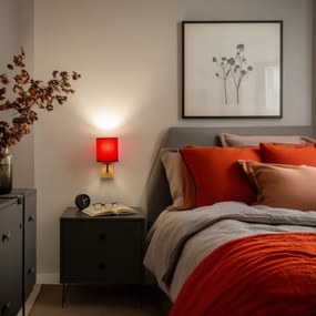 Brilagi - Nástenná lampa NUBILA WOOD 1xE27/25W/230V dub/pompejská červená