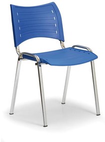 Plastová stolička SMART, chrómované nohy, bordó