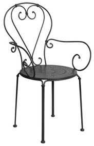 Butlers CENTURY Záhradná stolička s opierkami - čierna