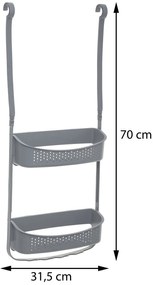 Polička do kúpeľne Flex, sivá