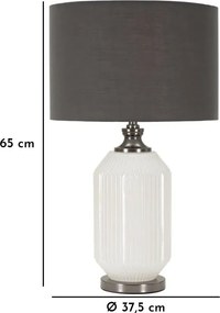 Stolná lampa Brighty 65 cm šedo-biela