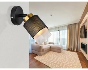 Globo 15709-1 - Nástenné bodové svietidlo OLGA 1xE27/40W/230V čierna/zlatá