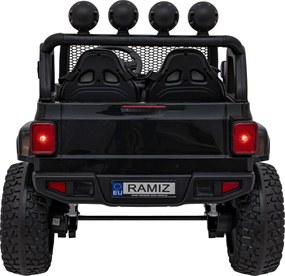 Ramiz Terénne auto OFF-ROAD 3.0 pre deti čierne + diaľkové ovládanie + pomalý štart + pásy + LED a zvuky