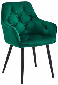 Jedálenské kreslo JORK VELVET, tmavozelené