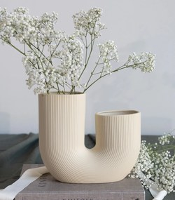 Storefactory Porcelánová váza STRÅVALLA Beige