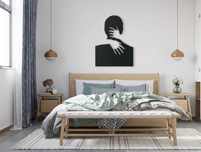 drevko Obraz z dreva Objatie páru Rozmer obrazu: 44,5 x 32,5 cm, Farba dekorácie: Čierna