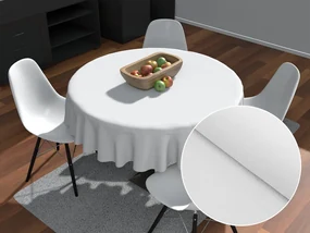 Biante Veľký dekoračný okrúhly obrus BKU-112 Dymovo biely Ø 150 cm