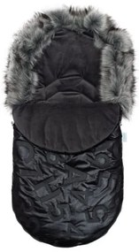 NEW BABY Luxusný fusak s kožušinkou New Baby čierny