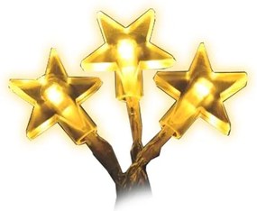 Vianočná svetelná reťaz - hviezdy, teple biela