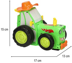 KIK RC skákajúci a tancujúci traktor s prívesom, diaľkovo ovládaný, zelený