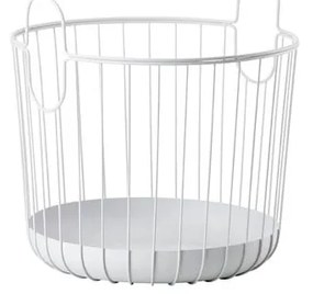 Biely kovový úložný košík Zone Inu, ø 40,6 cm