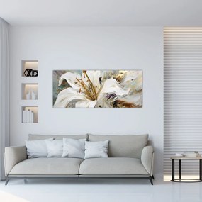 Obraz - Abstrakcia s ľaliou (120x50 cm)
