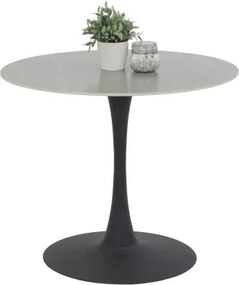 Okrúhly jedálenský stôl Paola, 90 cm, šedá imitácia mramoru%