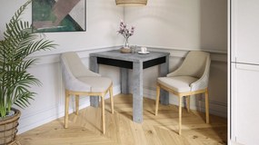 FONTE Beton Millenium / Čierny Mat - KLASICKÝ STÔL DO KUCHYNE/OBÝVACEJ IZBY 85x75 ROZKLADANÝ DO 130 cm!