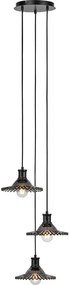 Markslöjd 108853 - Luster na lanku NOVIA 3xE27/40W/230V čierna/dymová