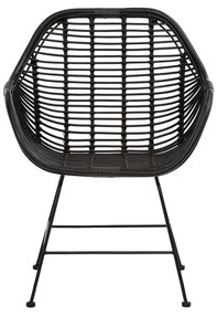 Čierne ratanové jedálenské stoličky v súprave 2 ks Kiran - Støraa