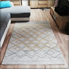 Dekorstudio Moderný koberec RELAX - Žltá sieť Rozmer koberca: 160x220cm
