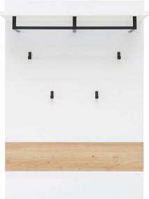 XXXLutz VEŠIAKOVÝ PANEL, biela, dub artisan, 80/118/30 cm Voleo - Vešiakové steny - 002737018106
