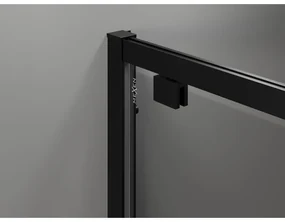 Mexen Exo, sprchovací kút s krídlovými dverami 100 x 75 cm, 6mm číre sklo, čierny profil, 8182-100-075-70-00