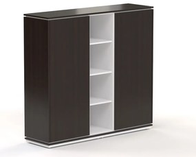Vysoká skriňa Creator 162,8 x 44,5 x 150,7 cm, biela / wenge