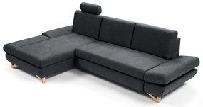 Rozkladacia rohová čalúnená sedacia súprava AVESTA do tvaru L, s úložným priestorom, ľavá, antracit