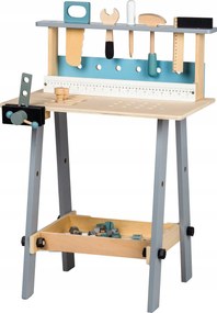 Detský drevený pracovný stôl s náradím – 32 dielov ECOTOYS