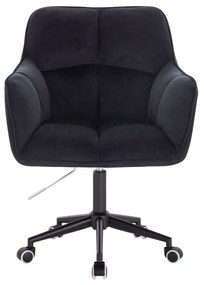LuxuryForm DESIGN Kreslo AMALFI VELUR na čiernej podstave s kolieskami - čierne