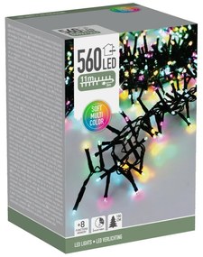 Vonkajšia svetelná reťaz Macaron, 11 m, 560 LED, farby (zelená, oranžová, modrá, ružová), časovač, IP44, 11 m