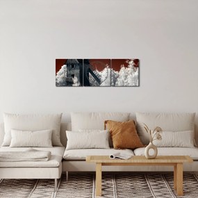 Obraz mlyna (s hodinami) (90x30 cm)