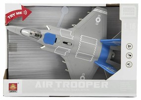 Lietadlo/stíhačka plast 31cm na batérie so svetlom so zvukom v krabici 32x22,5x9cm