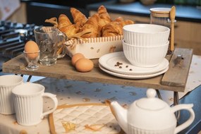 Béžový bavlnený behúň na stôl Your Favorite Breakfast - 50*140 cm