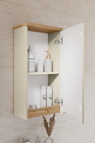 Závěsná koupelnová skříňka Bali 83-35-1D kašmírová/dub wotan