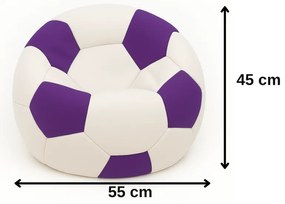 Sedací vak futbalová lopta malá bielofialová EMI