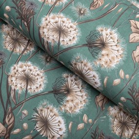 Biante Bavlnený behúň na stôl Sandra SA-716 Jesenné púpavy na zelenom 35x160 cm