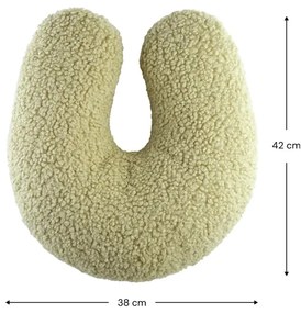 Zelený detský pohovkový vankúš z textílie buklé U – Wigiwama