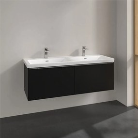 VILLEROY &amp; BOCH Subway 3.0 závesná skrinka pod dvojumývadlo, 2 zásuvky, 1272 x 478 x 429 mm, Volcano Black, C56700VL