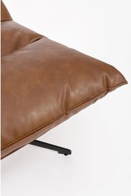 Koňakovohnedé kreslo s úložným priestorom z imitácie kože Alanez – Bizzotto