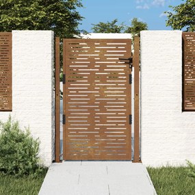 Záhradná brána 105x155 cm kortenová oceľ dizajn štvorca 153199