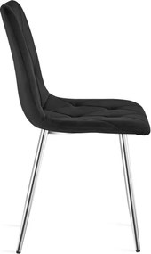 Jedálenská stolička LIBRA zamatová čierna / strieborná