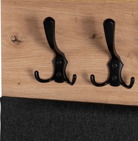 Vešiakový panel Vendeta (dub artisan + grafit) . Akcia -19%. Vlastná spoľahlivá doprava až k Vám domov. 1129288